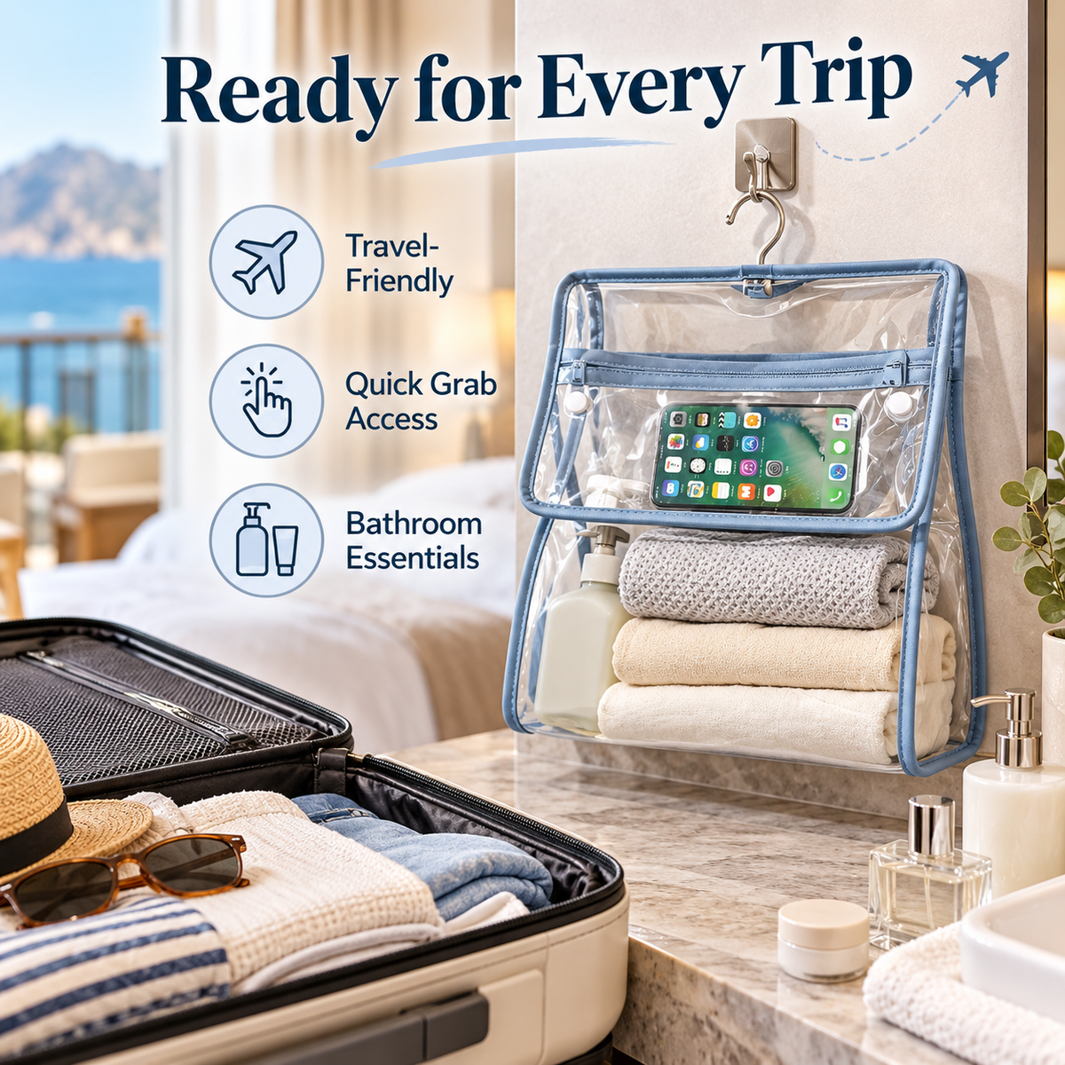 Hanging Waterproof Toiletry Organizer