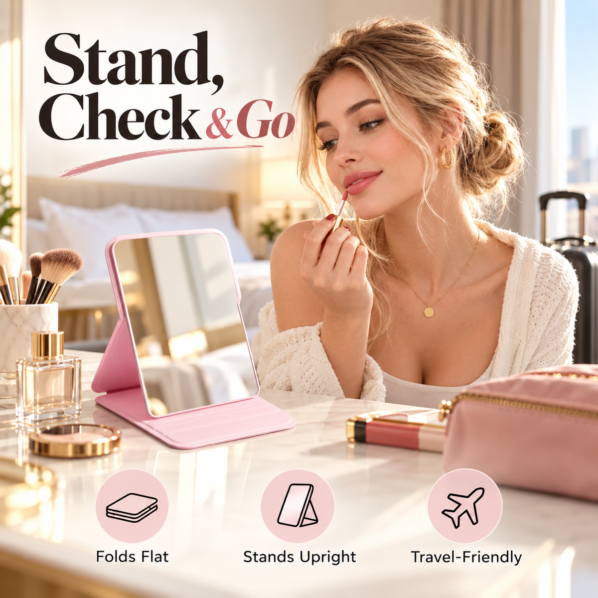 Foldable Travel Makeup Mirror