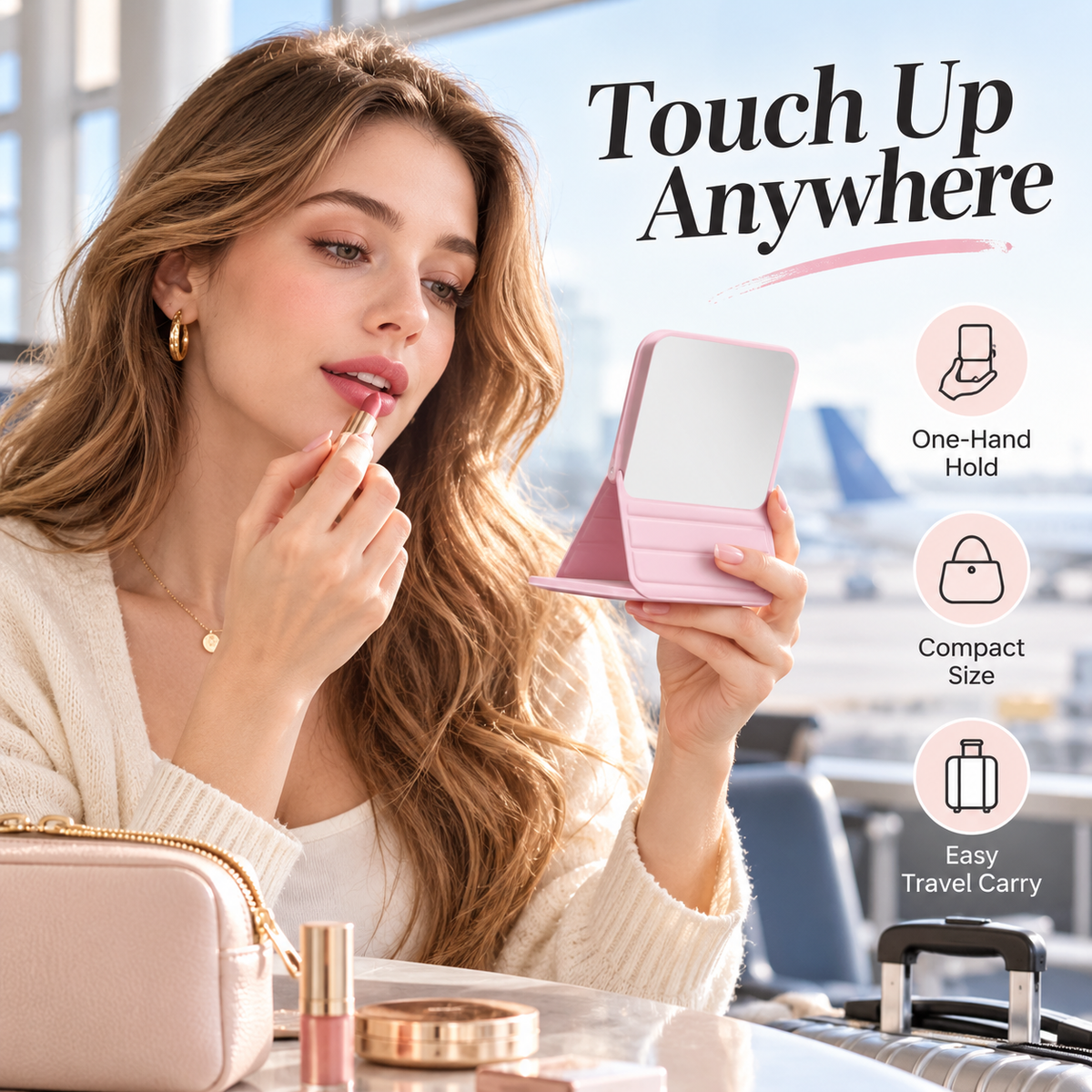 Foldable Travel Makeup Mirror