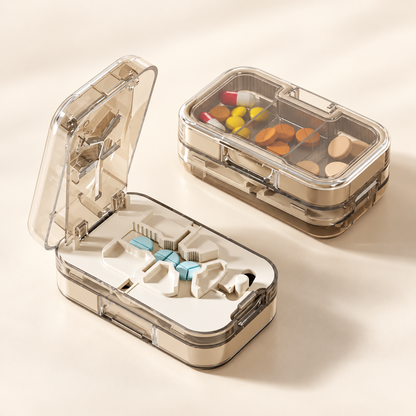 3-Compartment Pill Cutter Case