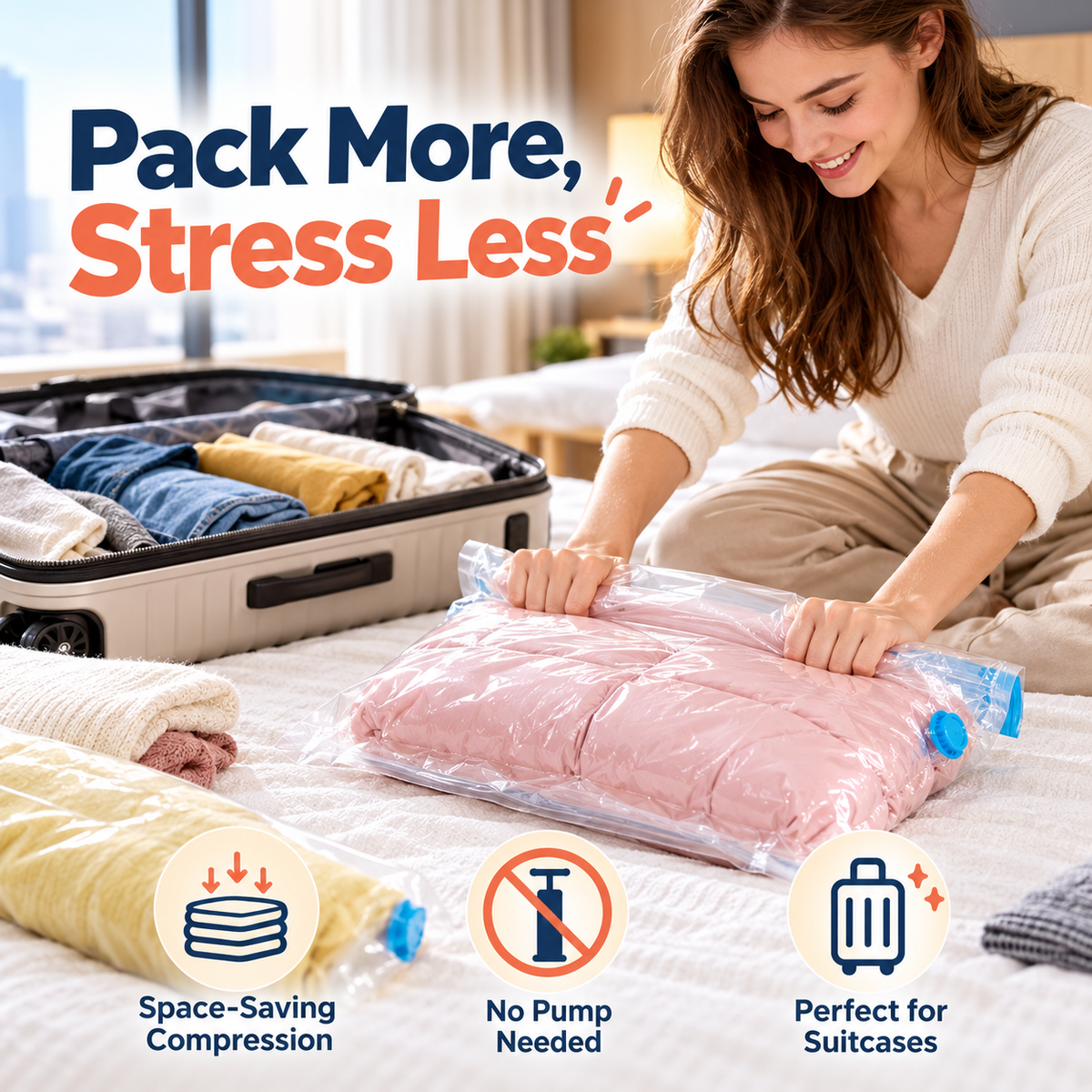 Roll-Up Travel Compression Bag