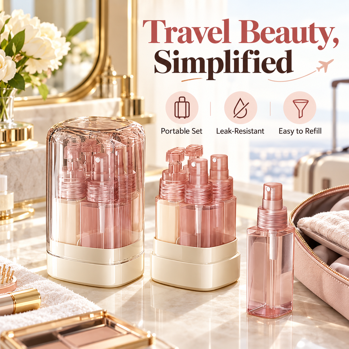 Travel Lotion & Spray Bottle Set