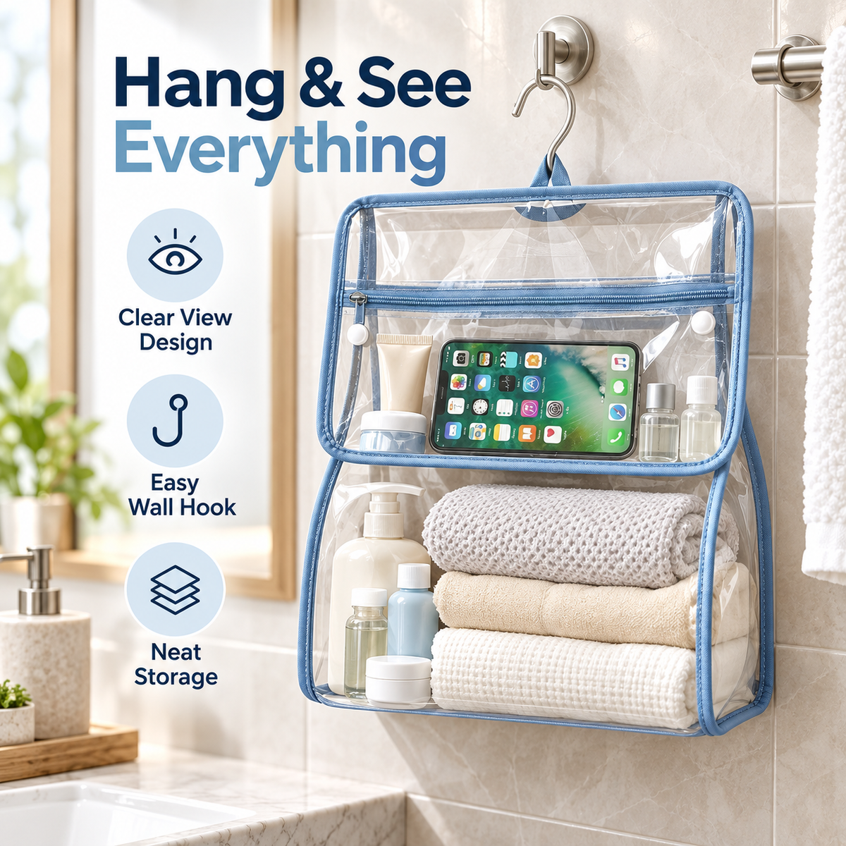 Hanging Waterproof Toiletry Organizer